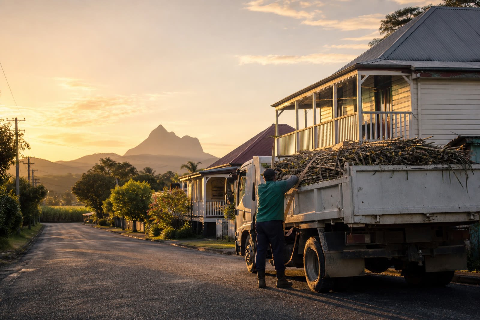 Loaded rubbish removal truck in Murwillumbah